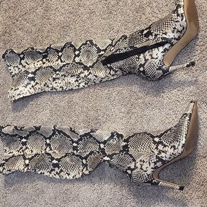 Aldo Snakeskin Heel Boots
